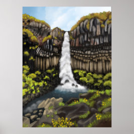 Svartifoss Serenity: Islands Waterfall Wonderlan Poster