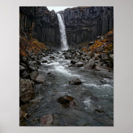 Svartifoss vattenfall i Islandet poster
