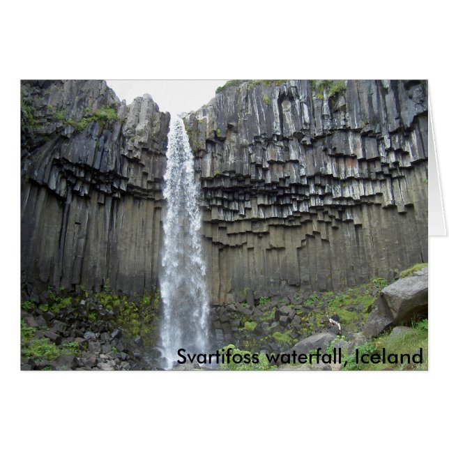 Svartifoss vattenfall, Island Hälsningskort (Framsidan Horizontal)