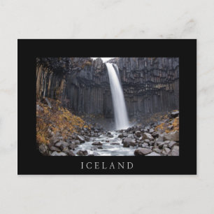 Svartifoss-vattenfall, Islandets svarta textevykor Vykort