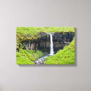 Svartifoss Waterfall i Skaftafell - Island Canvastryck