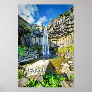 Svartifoss Waterfall, Island Poster