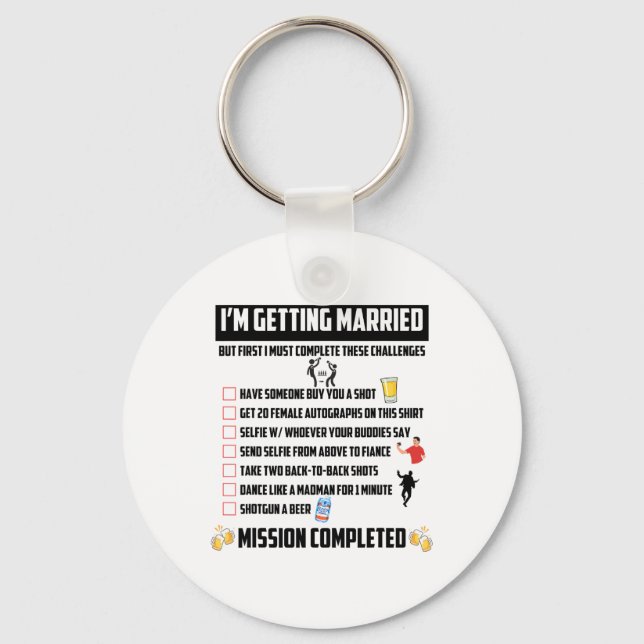 Svärtingeutmaningar - Roliga utmaningar för brudgu Nyckelring (Framsida)