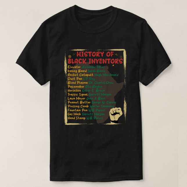 Svartinventatorernas historia och deras uppfinning t shirt (Design framsida)