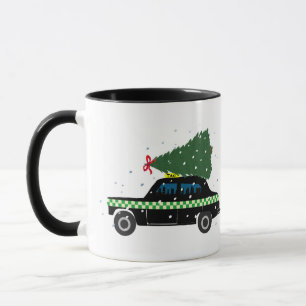 Svartkafabb Taxi Julgran Teckning Snö Mugg