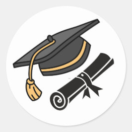 Svartkap och studenten-diplomat runt klistermärke