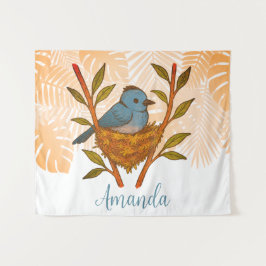 Svartkapad monarch som finns bland Löven