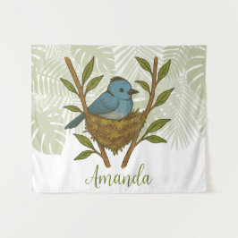 Svartkapad monarch som finns bland Löven