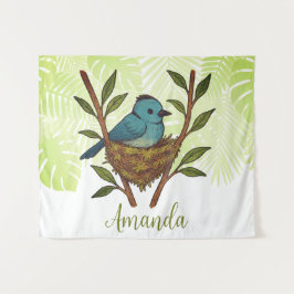 Svartkapad monarch som finns bland Löven