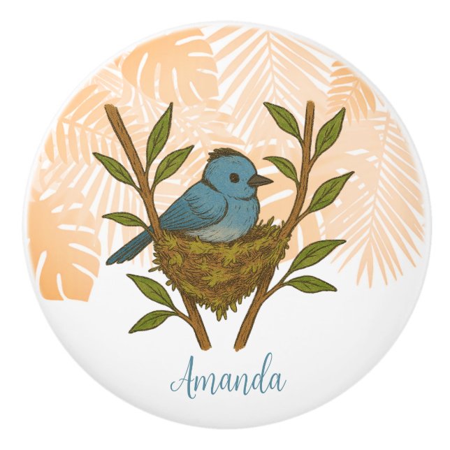 Svartkapad monarch som finns bland Löven Knopp (Framsidan)