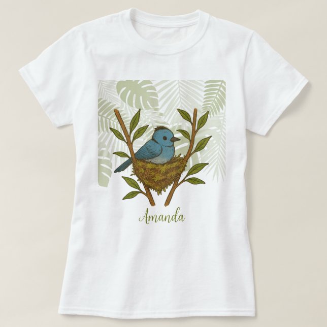 Svartkapad monarch som finns bland Löven T Shirt (Design framsida)