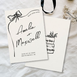 Svartkarta handritade Snyggtar Trendig Bröllop Spara Datumet