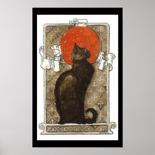 Svartkatt/Chatta Art nouveau Poster