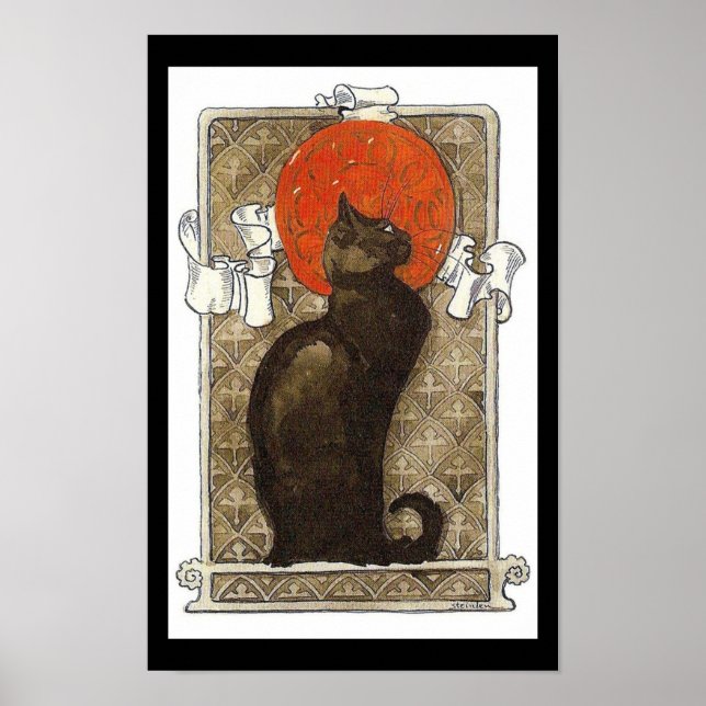 Svartkatt/Chatta Art nouveau Poster (Framsidan)