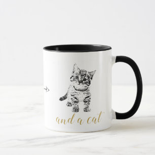 Svartkatt, faux guld glitter mugg