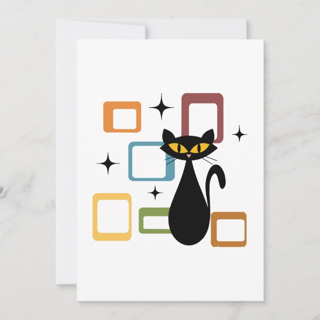 Svartkatt i mitten julkort (Framsida)