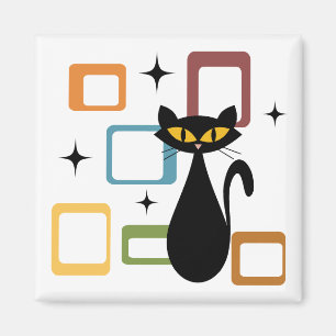 Svartkatt i mitten magnet