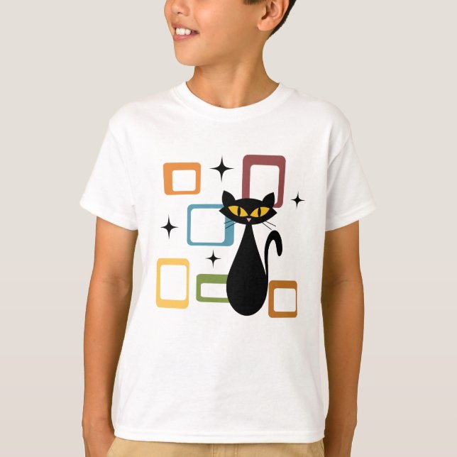 Svartkatt i mitten t shirt (Framsida)