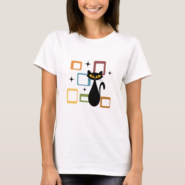 Svartkatt i mitten t shirt (Framsida)