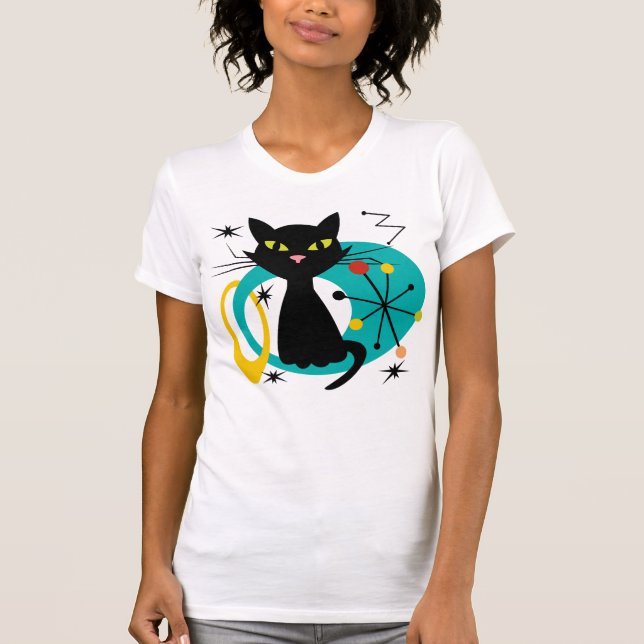 Svartkatt i mitten t shirt (Framsida)