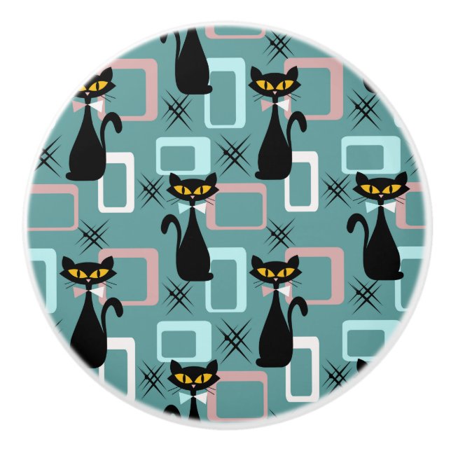 Svartkatt mönster knopp (Framsidan)