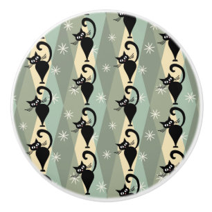 Svartkatt mönster knopp