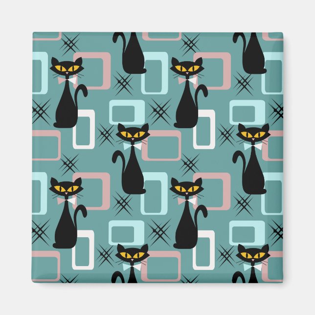 Svartkatt mönster magnet (Framsidan)