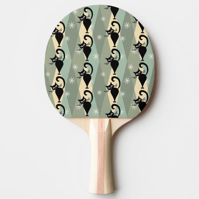 Svartkatt mönster pingisracket (Framsidan)