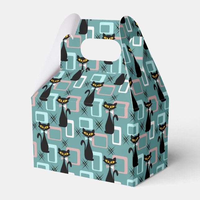 Svartkatt mönster presentaskar (Framsidan Sidan)