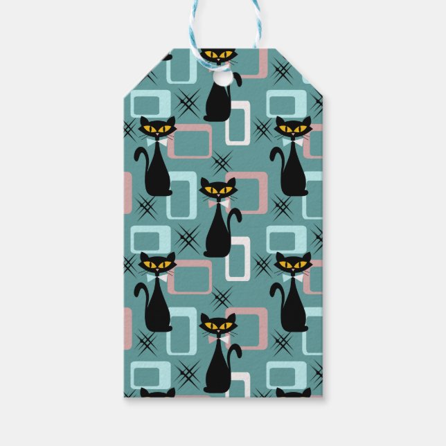 Svartkatt mönster presentetikett (Framsidan)