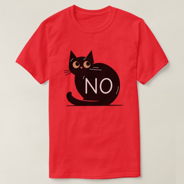 Svartkatt säger nej t shirt (Design framsida)