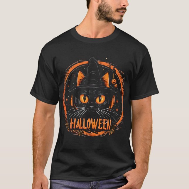 svartkatthalloween t shirt (Framsida)