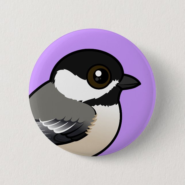 Svartklädd Chickadee Knapp (Framsida)