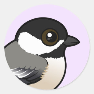 Svartklädd Chickadee Runt Klistermärke