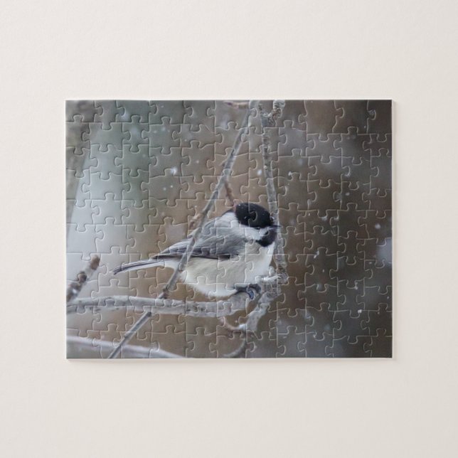Svartklädd Chickadee - Songbird Pussel (Horisontell)
