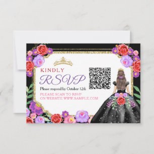 Svartklänningar Mexikanska Quinceañera QR OSA kort