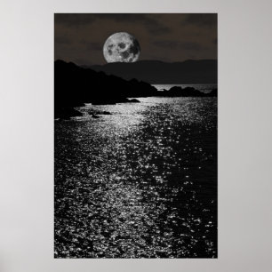 svartklibbig kerry månbelyst nattvy poster