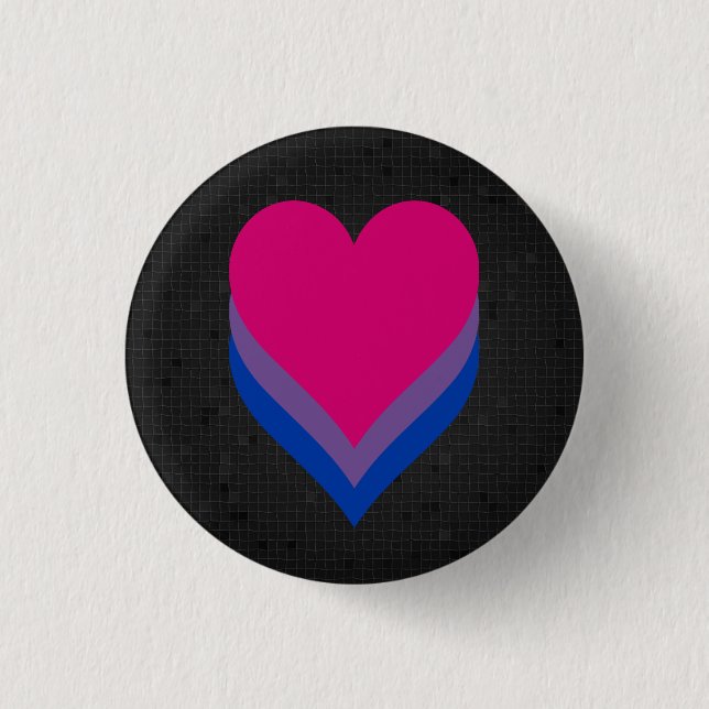 Svartknapp för flagga av bisexualitet knapp (Framsida)