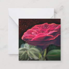 Svartkonsblommor från röd ros Flower Grönt Blommig Anteckningskort
