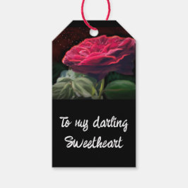 Svartkonsblommor från röd ros Flower Grönt Blommig Presentetikett