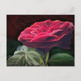 Svartkonsblommor från röd ros Flower Grönt Blommig Vykort