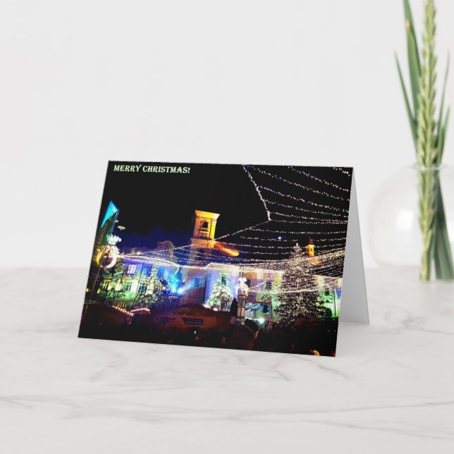 Svartkort för julmarknaden helgkort (Framsida)