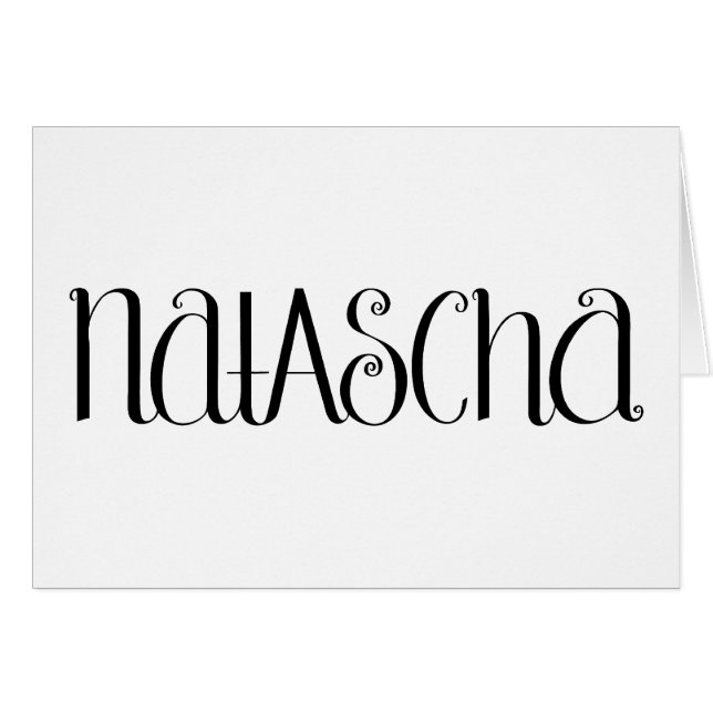 Svartkort för Natascha Hälsningskort (Framsidan Horizontal)
