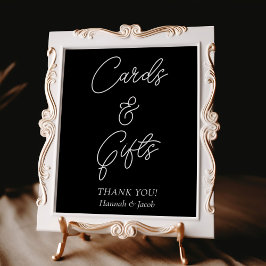 Svartkort och Bröllop-tecken Poster