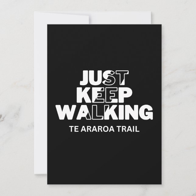 Svartkortet "Just Behålla Walking" i Araroa-spåret Julkort (Framsida)