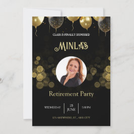 Svartkortet personlig Party Guld Inbjudningar