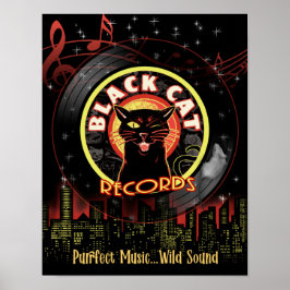 Svartkortsposter Poster - Retro Jazz-Klubben Vinyl