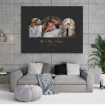 Svartkrämsdekoder för flera foto-bröllop-presenter fototryck<br><div class="desc">Ett par multifoto-bröllop-meddelanden och en presenthemdekanter poster utskrift. Modern giftig grädde och svart färglös elegant.</div>