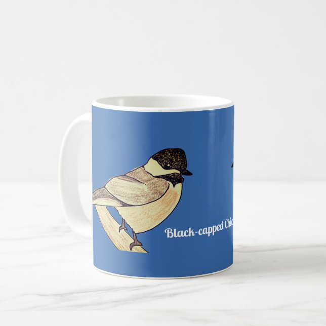 Svartkronad mes kaffemugg (Framsida vänster)