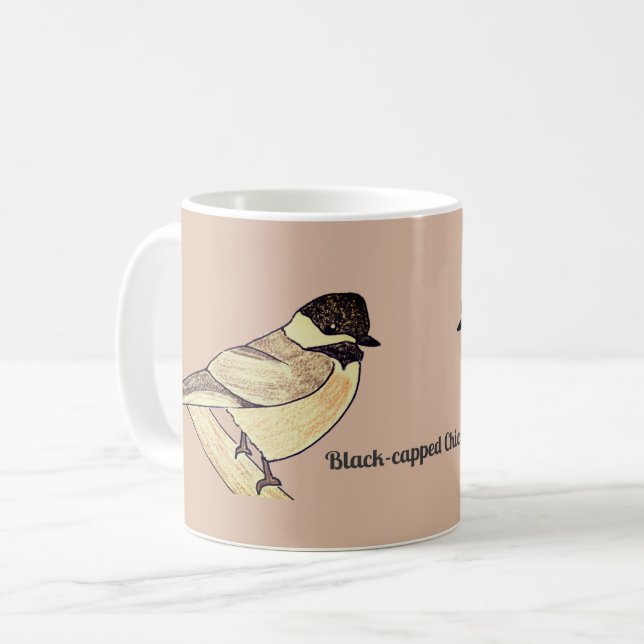 Svartkronad mes kaffemugg (Framsida vänster)